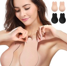 Breast Lift Nipple Covers,Adhesive Bra Instant Large, Beige/Black