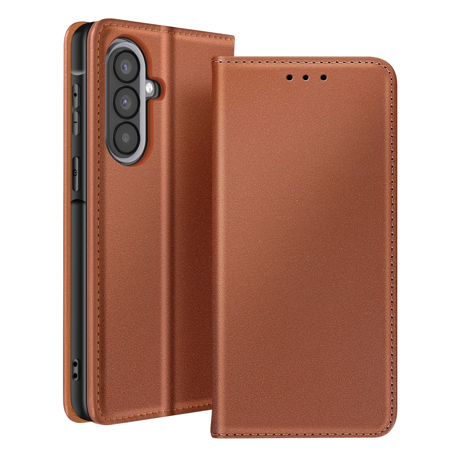 Étui folio marron pour Samsung Galaxy A57 Avizar avec porte-cartes