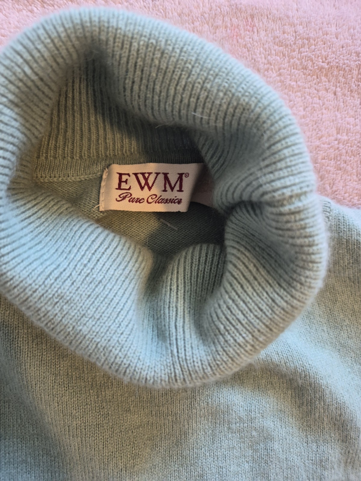 EWM Roll Neck Jumper Cashmere Blend Angora Wool Soft Knit Size M 14/16 image 2