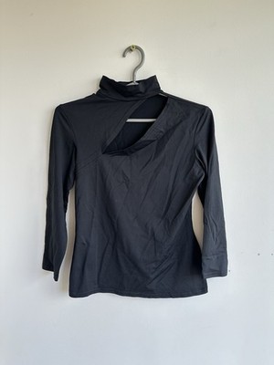 VTG Morgan de Toi Top Black France Turtle Asymmetrical Diagonal Cut Neck-line XS