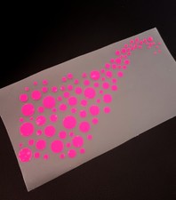 Fluorescent Pink Spots Polka Dots Decal, Wave Stickers