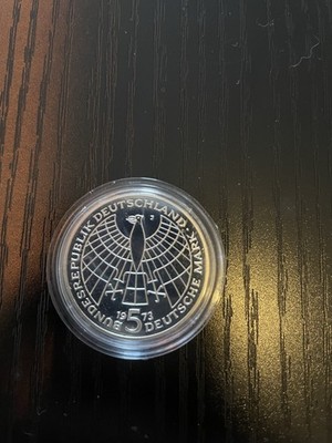 5 DM Deutsche Mark 1973 Nikolaus Kopernikus J 625/1000 Silber Gedenkmünze