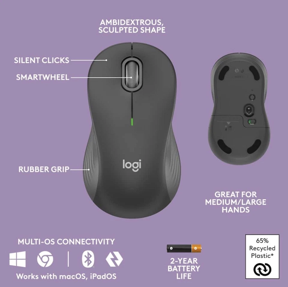 Logitech Wave Keys MK670 Combo Ergonomic Wireless Keyboard & Mouse Bundle - Image 3 of 3