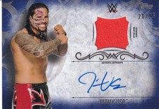 2016 Topps WWE Undisputed Jimmy Uso Autographed Relics Blue /25 Card