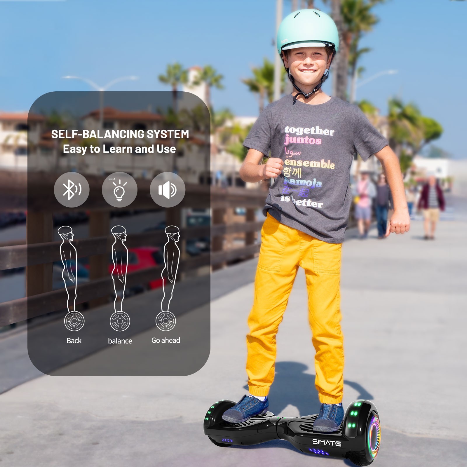 Commugo Off Road 6.5" Hoverboard Scooter 8.5 Mph 600W 220 lb Weight Limit UL2272