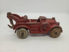 VINTAGE HUBLEY CAST IRON RED 1920'S 6-WHEEL SERVICE CAR WRECKER TOW TRUCK