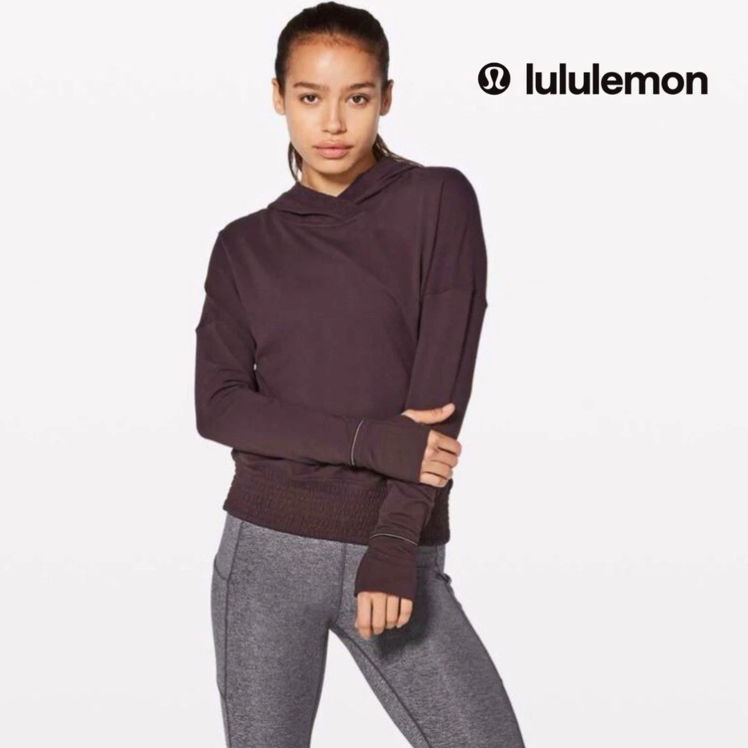 Lululemon Lead The Pack Hoodie 6 Black Cherry $108 Rulu Knit Wicking Pristine