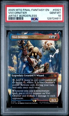 2025 MTG FINAL FANTASY ARTIST BORDERLESS #0321 VIVI ORNITIER PSA