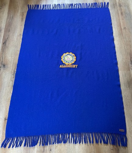 Vintage Pendleton Allegheny College University blau Wolle Stadion Überwurf Decke - Bild 3 von 5