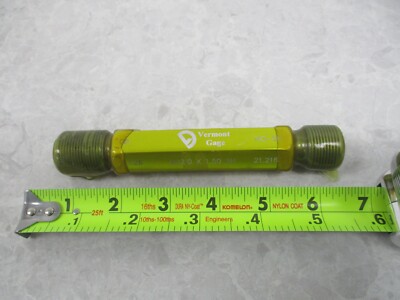 VERMONT GAGE M22 X 1.50-6H GO PD 12.026 TO NO GO 21.216 THREAD PLUG GAGE, V0509