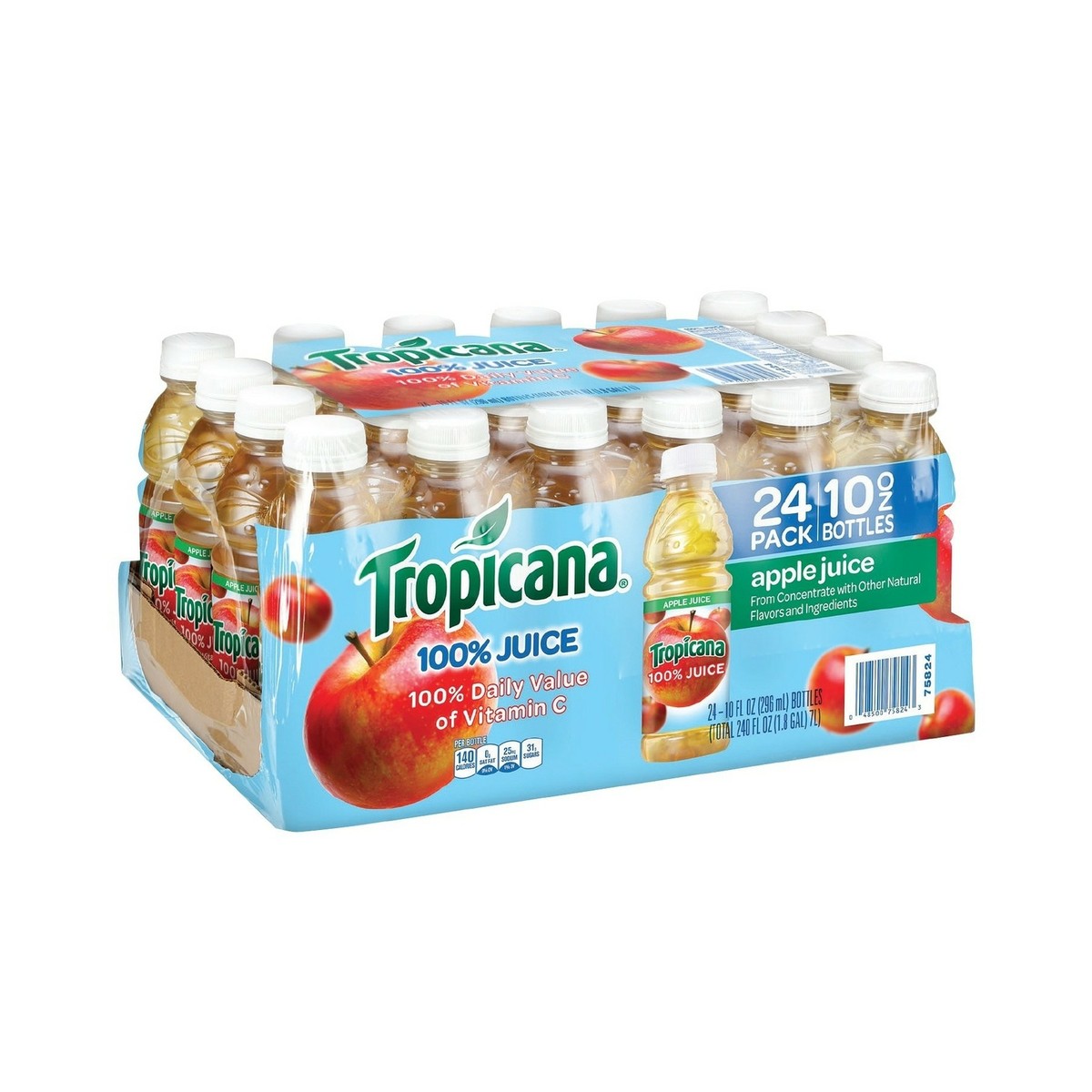Tropicana 100% Apple Juice 10Oz 24 Count Natural Flavors