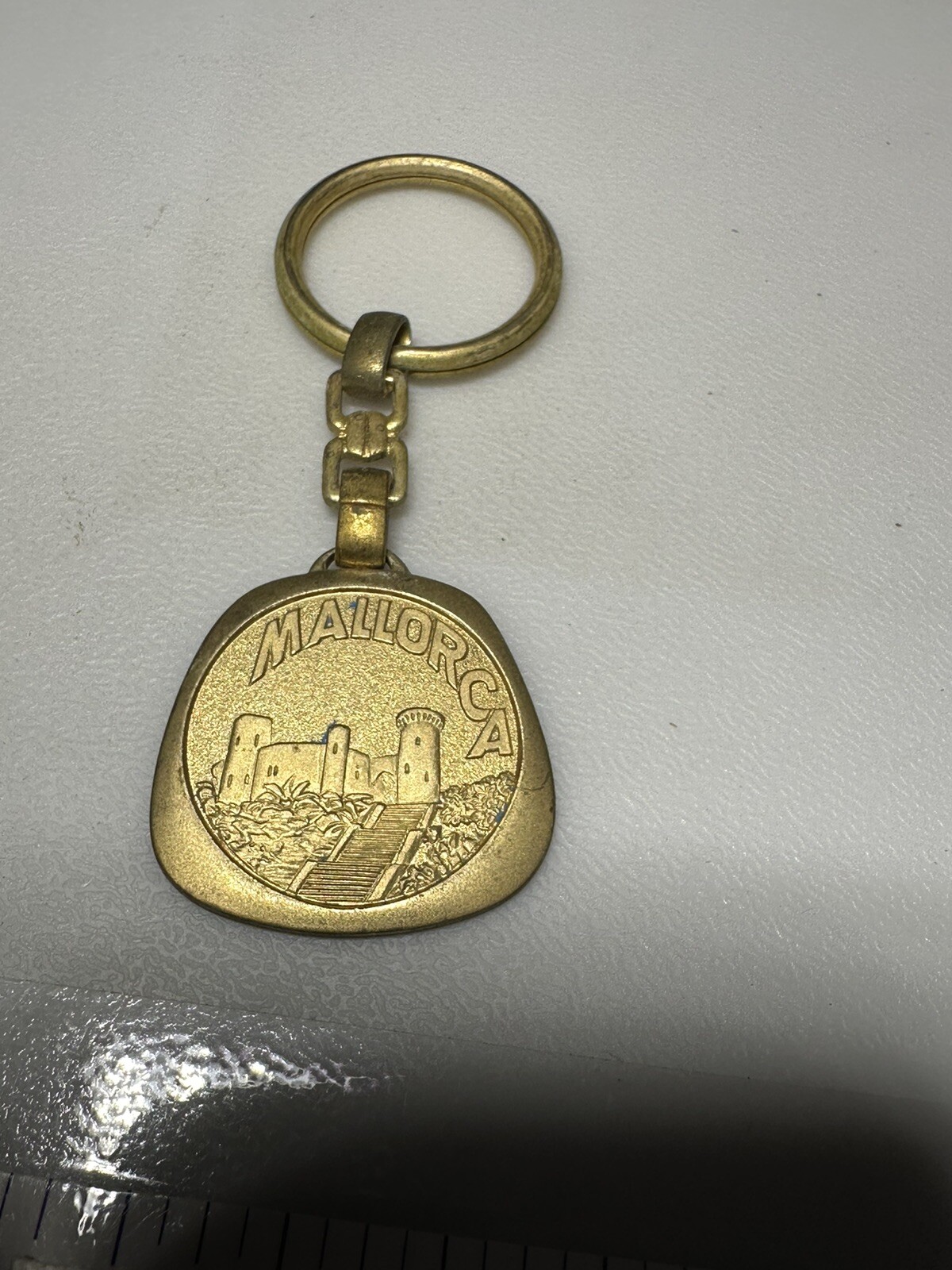Vintage Mallorca Spain Balearic Islands Castle Historic Sites Travel Keychain