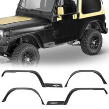 4pcs Front Rear Steel Wheel Flat Fender Flares Fit Jeep Wrangler Yj 1987-1995