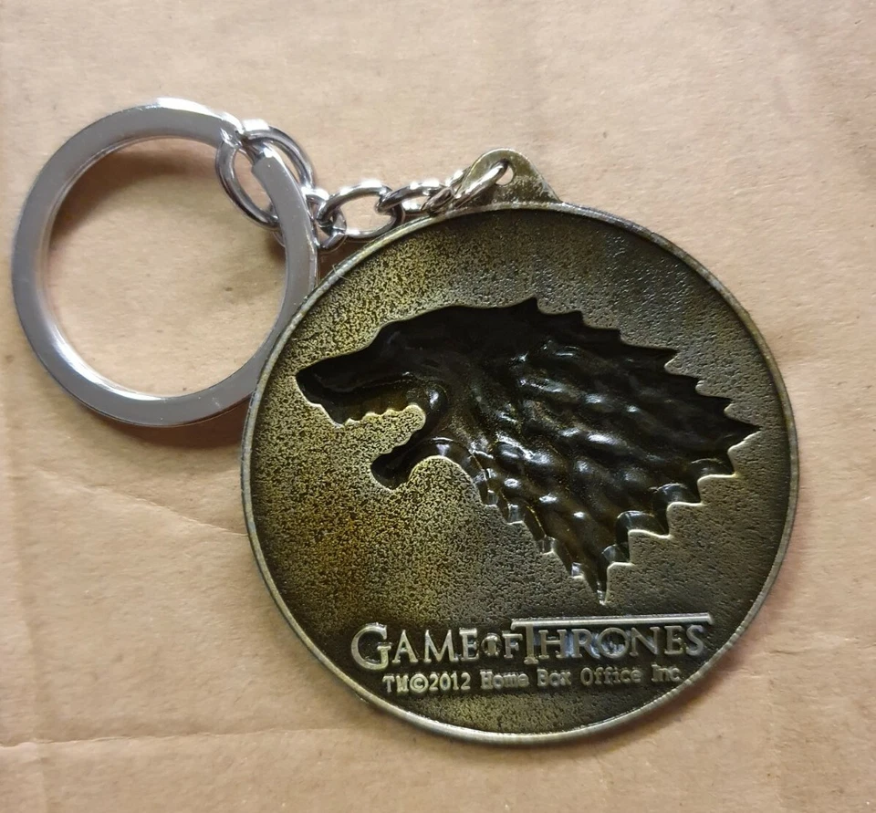 Game of Thrones Stark Winter is Coming Bronze Keyring UK Seller Free P&P - Immagine 3 di 3
