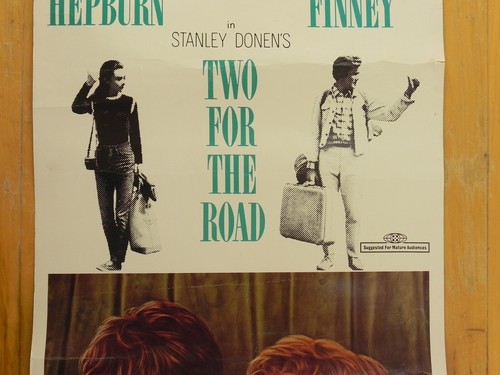 TWO FOR THE ROAD - MOVIE POSTER Folded Insert Size 14x36 Inch AUDREY HEPBURN 67 - Picture 5 of 10
