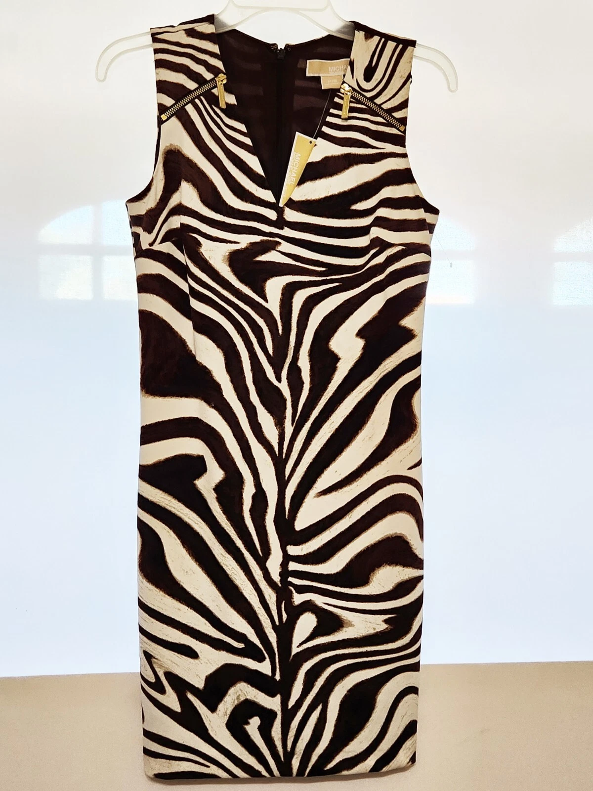 Abito tubino Michael Kors stampa zebrata nuovo taglia P S