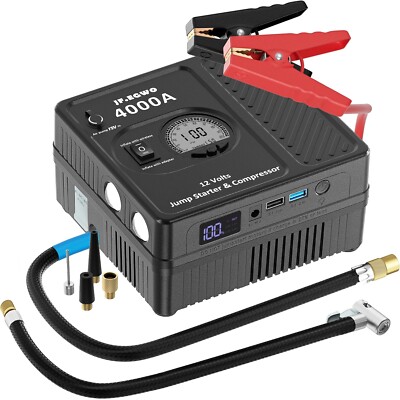 4000A Auto Jump Starter Batterie Booster 150PSI Luftkompressor 28000mAh Power Bank