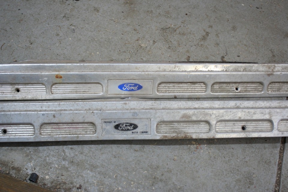 19651968 Mustang DOOR SILL SCUFF TRIM PLATES used set with ford decals