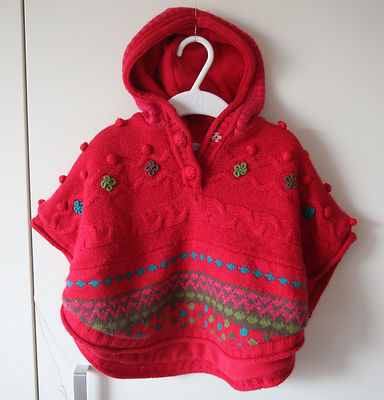 TOP: Absorba (Frankreich-Mode) Poncho mit Fleece, Pink, Größe 80, wie Neu!!!
