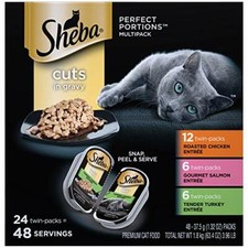 SHEBA PERFECT PORTIONS Wet Cat Food Cuts in Gravy Roasted Chicken Gourmet Pack
