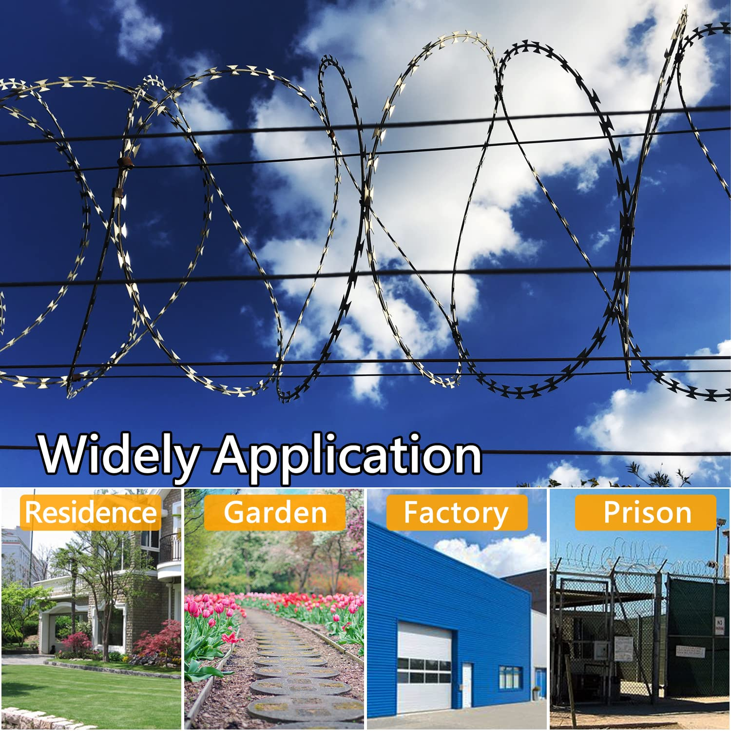 410FT Razor Wire, Razor Wire For Wire Fencing, Galvanized Steel Wire ...