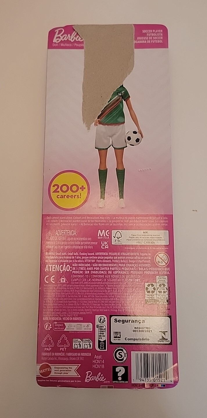 New Mattel Barbie You Can Be Anything Made To Move Soccer Player 2021.