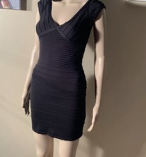 Tricot Joli Fitted Black Sweater Dress Size Small Length 31”