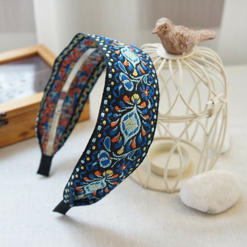 Diadema para el cabello bordada de mujer aro para cabello ancho simple dulce niña - Imagen 5 de 15