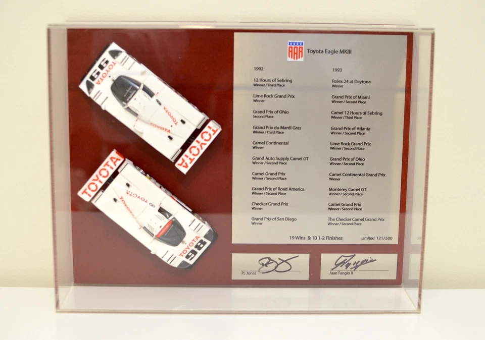 TSM 1:43 TOYOTA EAGLE MKIII AAR IMSA GT TrueScale Autographed  By Fangio & Jones - Image 2 of 4