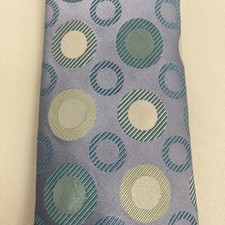 BCBG Attitude Mens Tie Geometric Neck Tie Light Blue 100 Silk Circle
