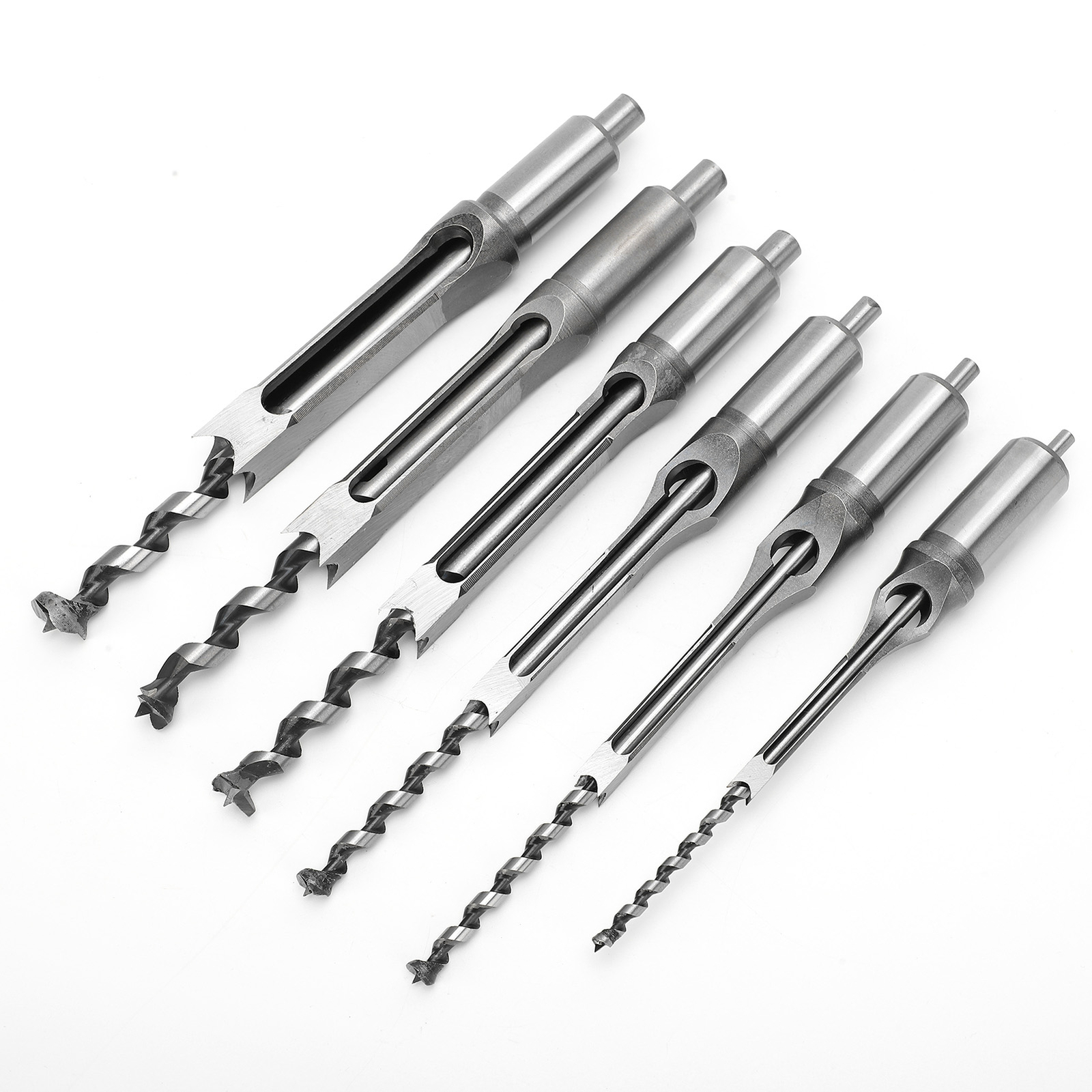 6Pcs Mortice Hole Saw Auger Drill Bit Set Mortising Chisel Woodworking