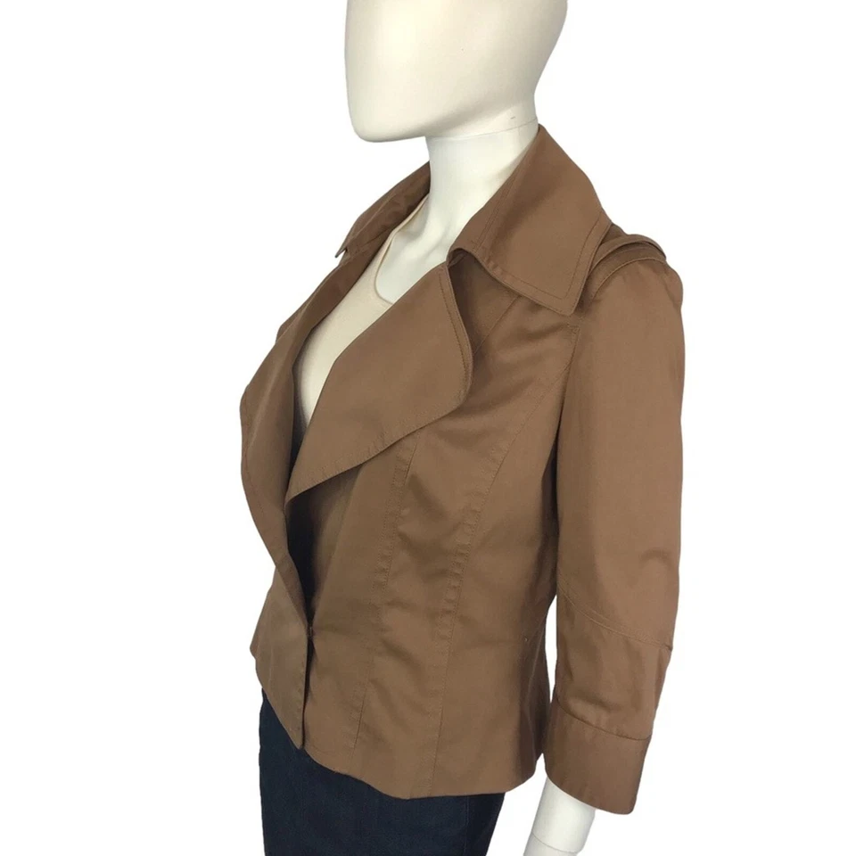Blazer Chaqueta Safari KaufmanFranco Mezcla Seda y Algodón Marrón Talla 6/42 Foto 2 de 4