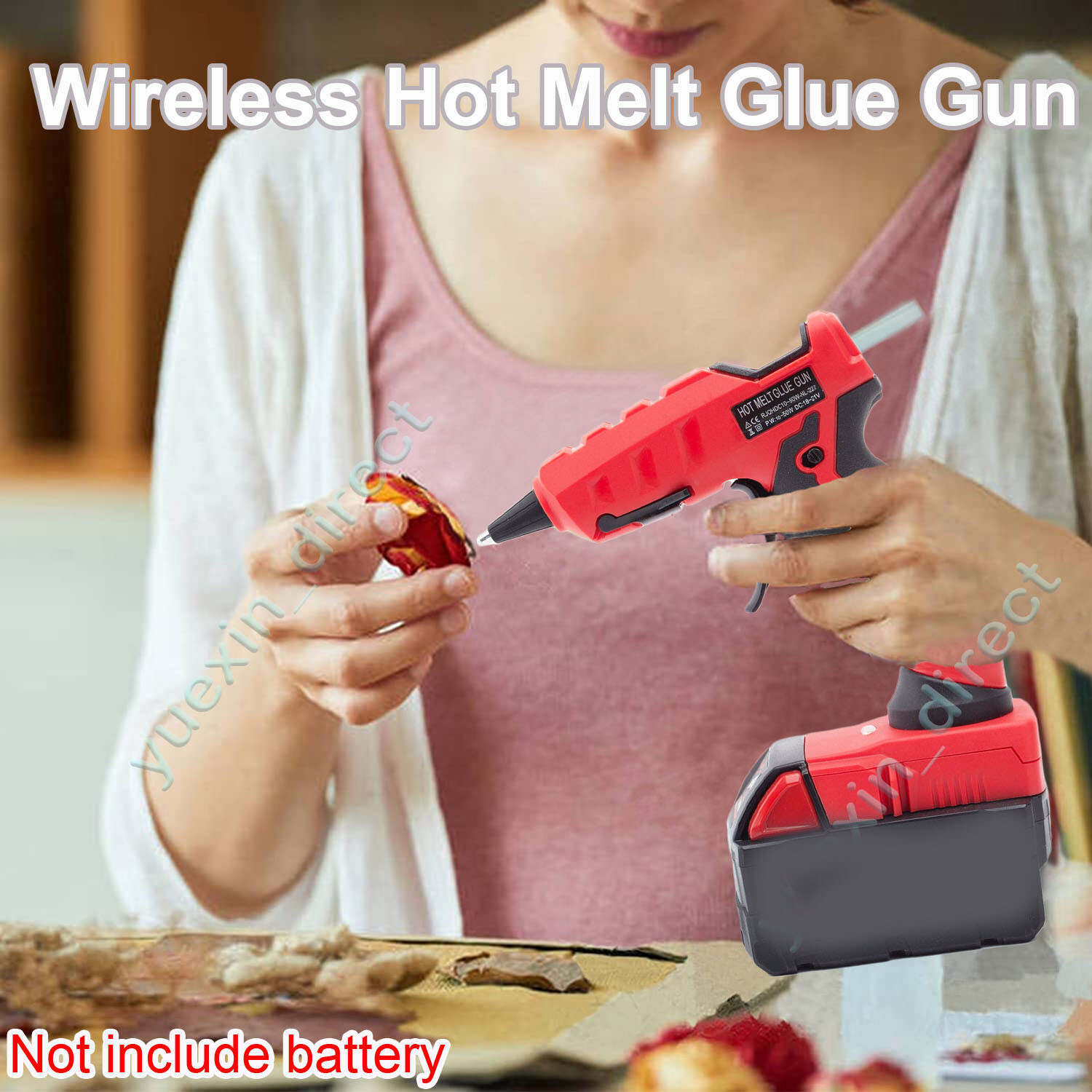 Cordless Hot Melt Glue Gun For Milwaukee 18V Handheld Electric Power