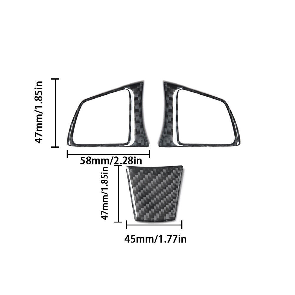3Pcs For BMW Z4 E89 Carbon Fiber Interior Steering Wheel Kit Cover Trim