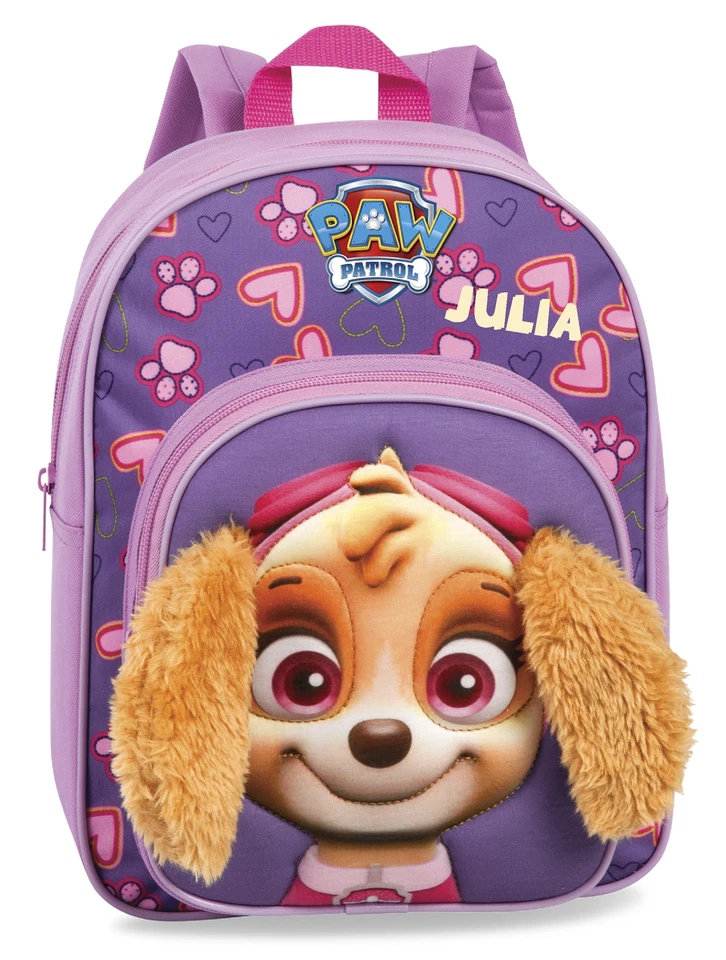 MINIMUTZ Kinderrucksack personalisiert mit Name | Paw Patrol mit 3D Stoffohren | Skye