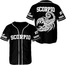 Personalized Scorpio Zodiac Horoscope Baseball Jersey, Scorpio baseball jersey