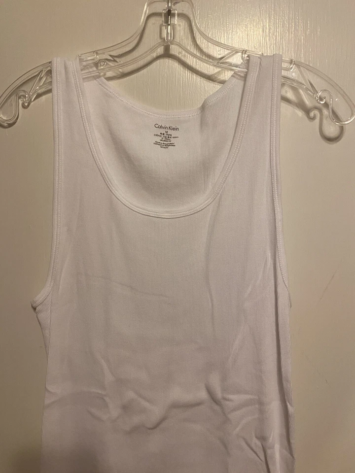 Calvin Klein Men's Cotton Ribbed Tank Top White Size Medium NWOT NP2207O - Image 3 of 3