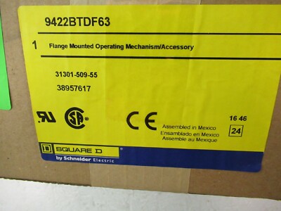 Square D 9422BTDF63 Flange Mounted Operating Mechanism 60A 600V 3P Fused -NEW-B