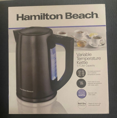 Hamilton Beach 41027R 1.7L Variable Temperature Electric Kettle - Black