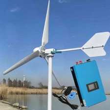 3000W Wind Turbine Kits 48V & On Grid Inverter Wind Power Generator Output 110V