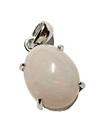 3.60 Ct. Ethiopia Natural White Oval Play-of-Color Opal Silver Pendant 14x10.5mm — photo 2