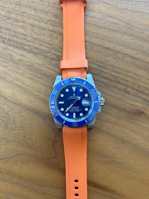 20mm ORANGE Vulcanized Caoutchouc rubber Strap Rolex SUBMARINER