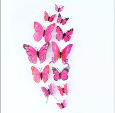 12 x 3D Schmetterling Wandaufkleber Wohnkultur Zimmerdekoration Aufkleber Schlafzimmer süß