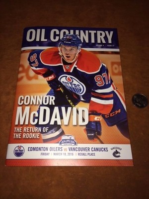 Connor McDavid Rookie 1st  Ever Solo (3rd Cover) Program Oil Country Mar 18 2016