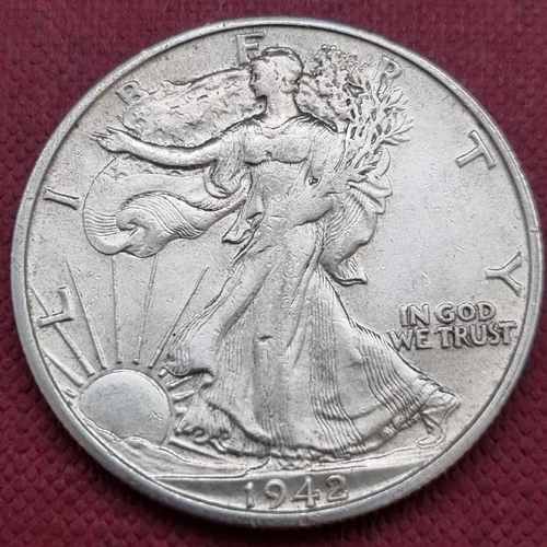 1942 S Walking Liberty Half Dollar 50c High Grade AU - UNC #59499