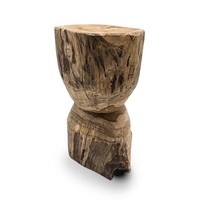Blumen Hocker | Teak Hocker, Holz Nachttisch, Beistelltisch, Sofatisch Natur