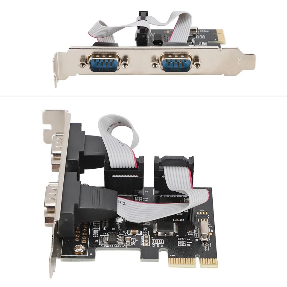 PCI-E PCI Express To Dual Serial DB9 RS232 2 Port Controller Adapter Card - Image 3 of 4
