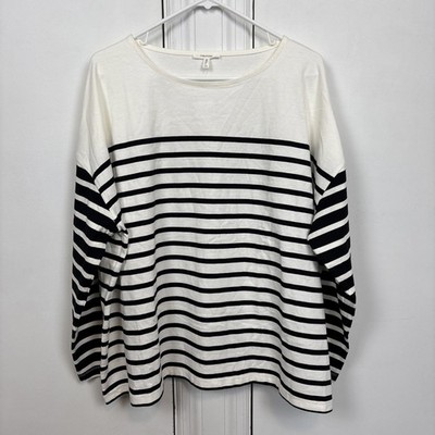 NWT Maurices 2X Top Plus Size Black Stripped  Long Sleeve Casual