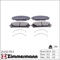 Zimmermann 24452.175.2 Bremsbelagsatz FüR Toyota Lexus RAV 4 Sienna Previa NX