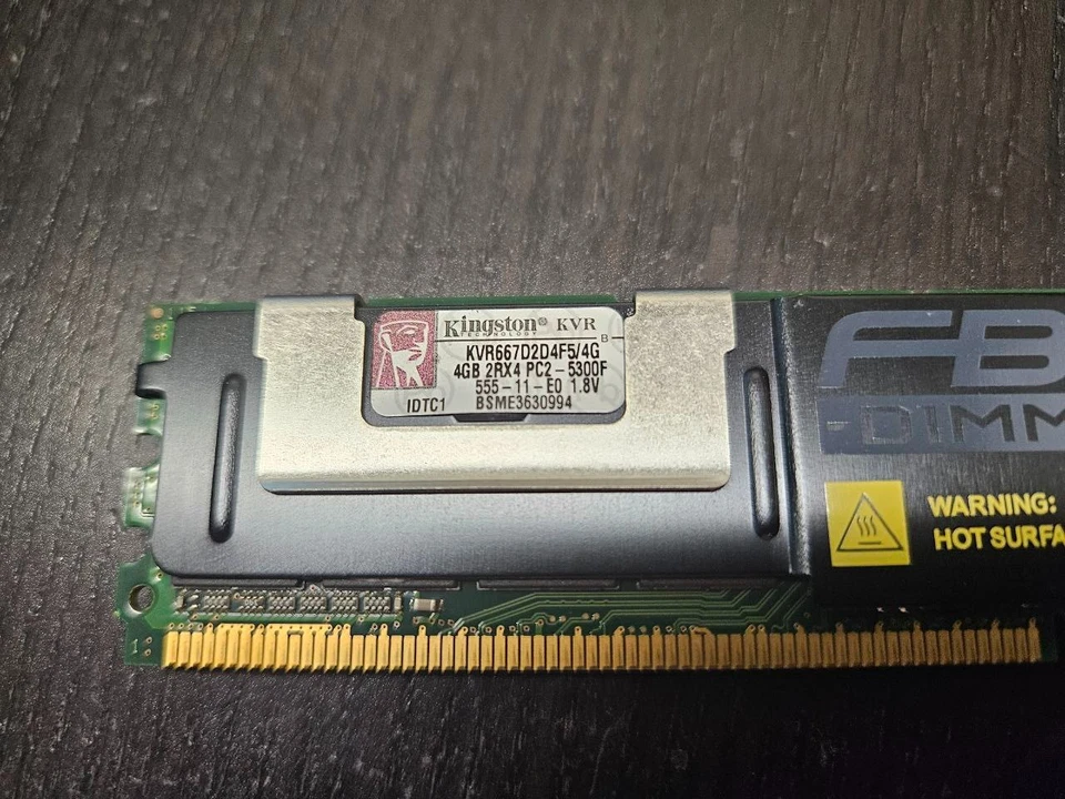 48GB - Kingston 12x4GB Kingston 2Rx4 PC2-5300F (KVR667D2D8F5) - Image 2 of 2